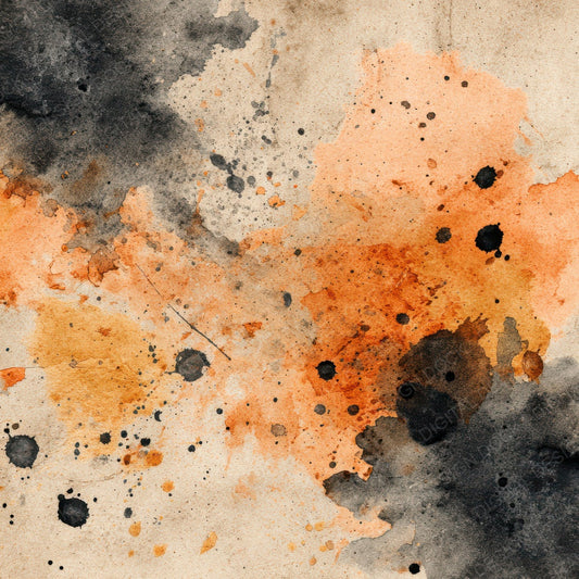 Splatter Peach Black Digital Paper Pack (DDD003807)