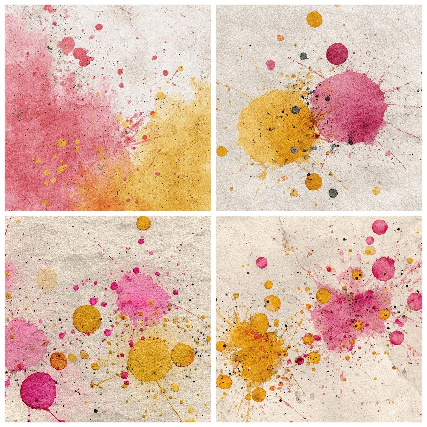 Splatter Pink Mustard Digital Paper Pack (DDD003808)