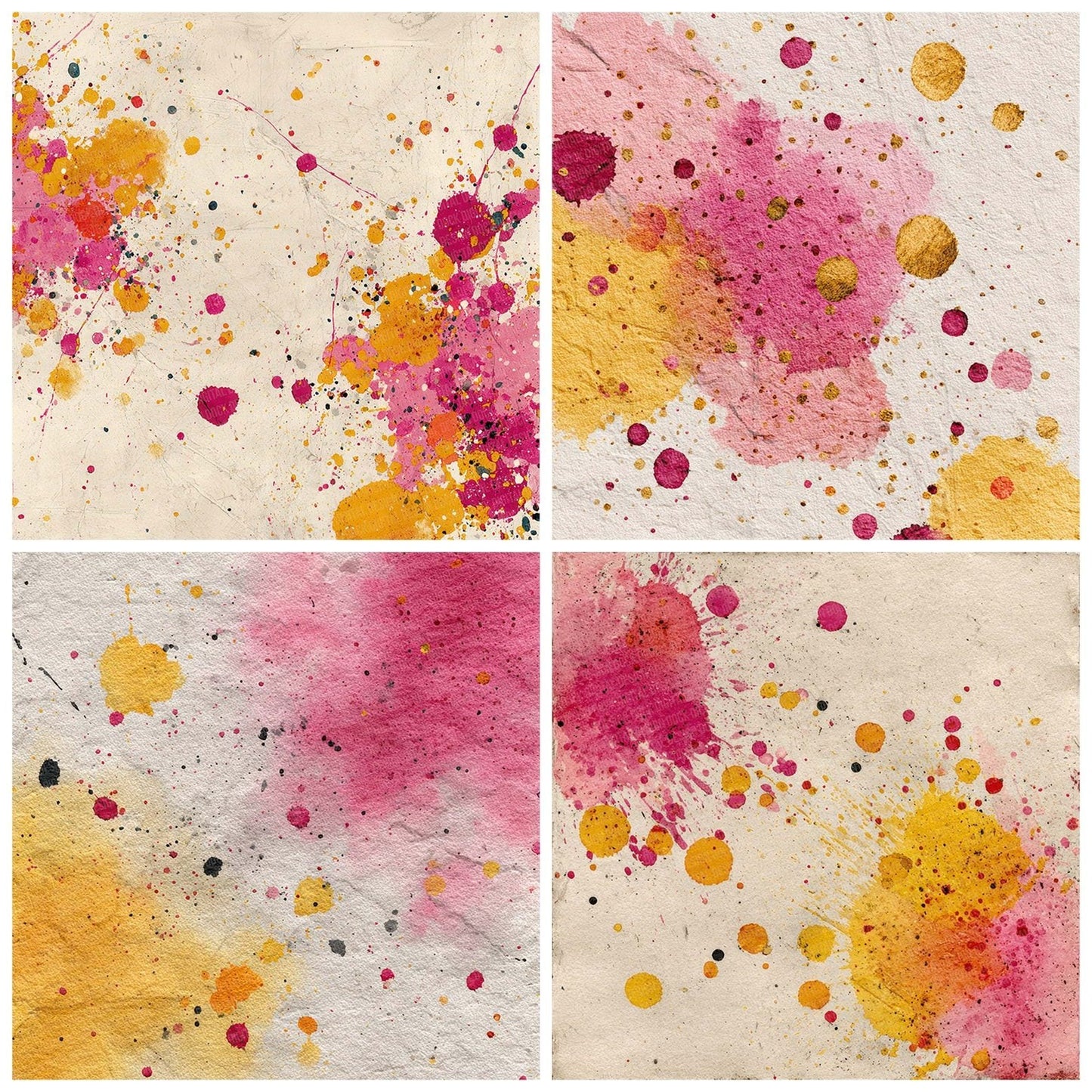 Splatter Pink Mustard Digital Paper Pack (DDD003808)