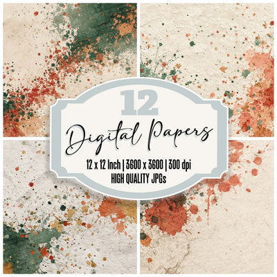 Splatter Sage Rust Digital Paper Pack (DDD003811)