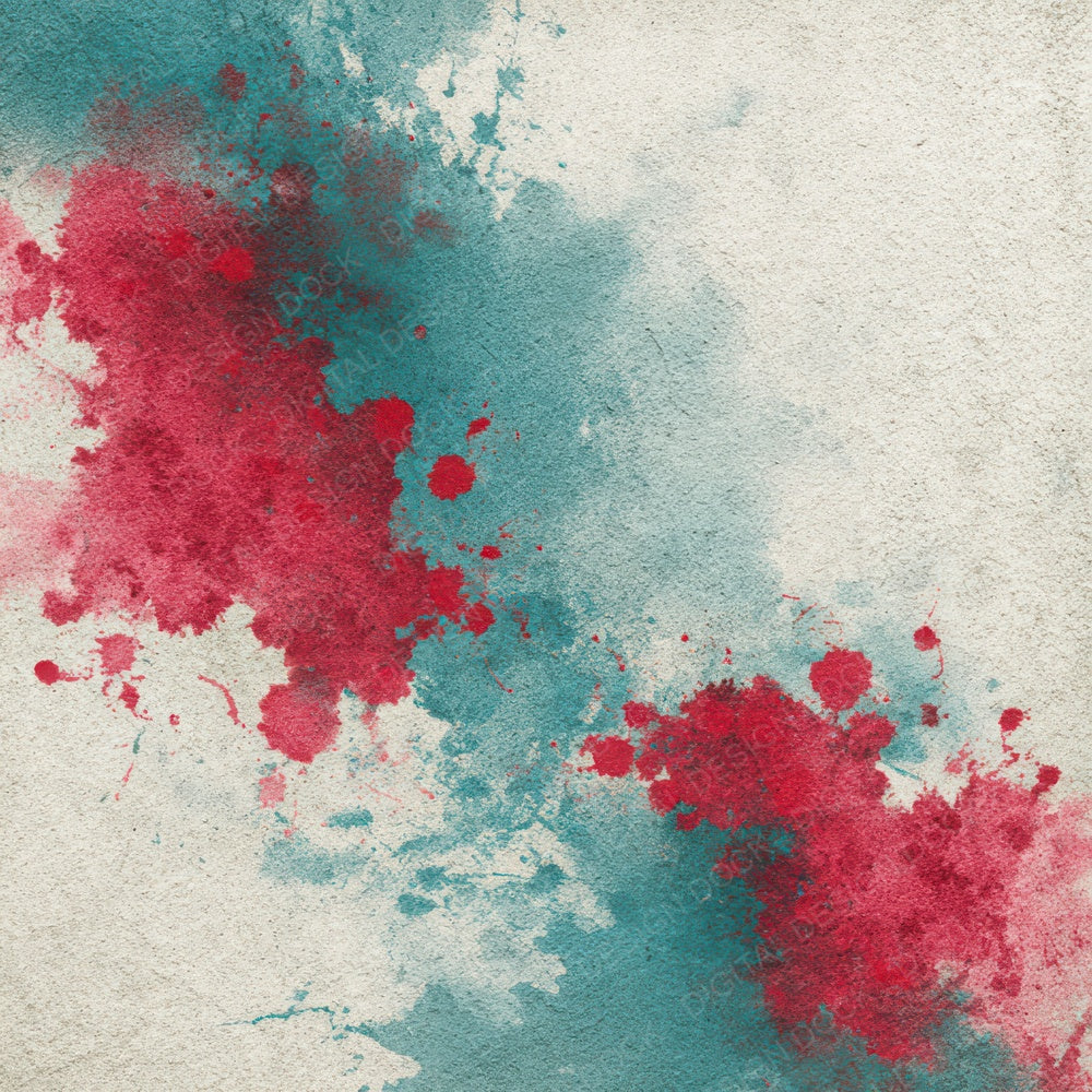 Splatter Turquoise Red Digital Paper Pack (DDD003813)