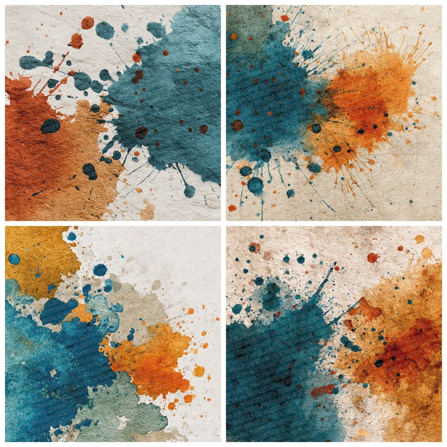 Splatter Turquoise Sienna Digital Paper Pack (DDD003814)