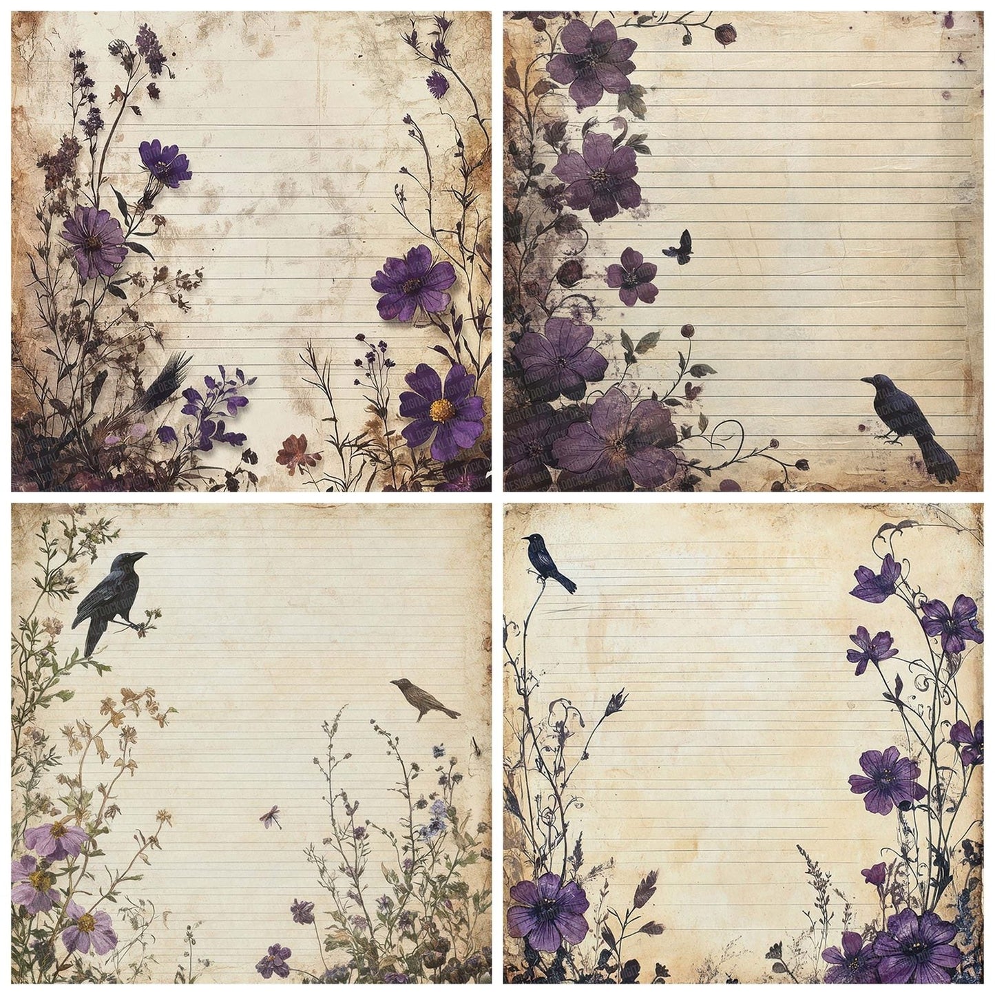 Spooky Floral Journal Digital Paper Pack (DDD003815)