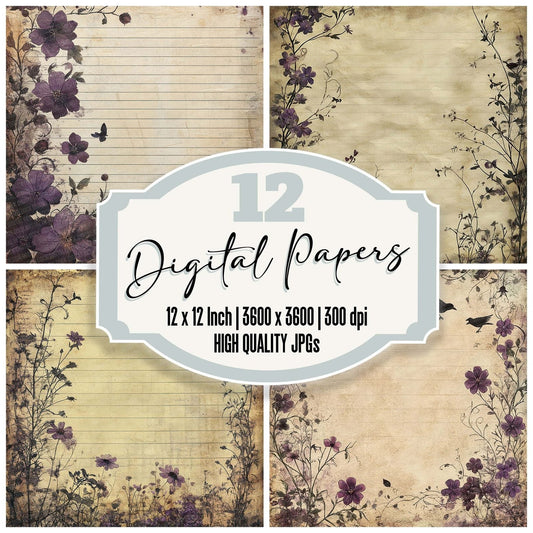 Spooky Floral Journal Digital Paper Pack (DDD003815)