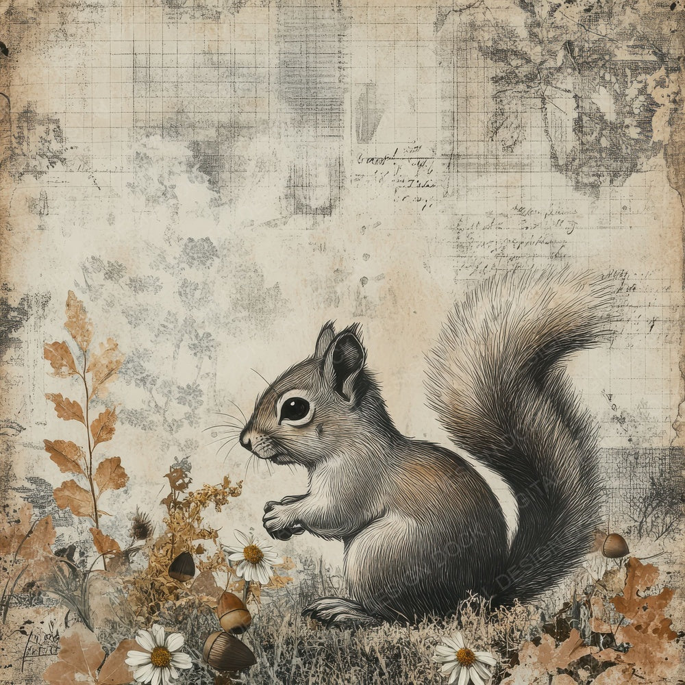 Squirrel Acorn Whisper Digital Paper Pack (DDD003828)