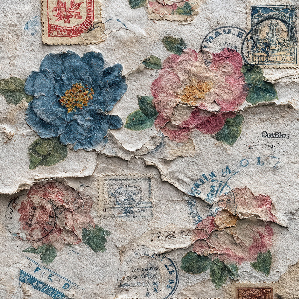 Stamp Airmail Petal Curl Digital Paper Pack (DDD003836)