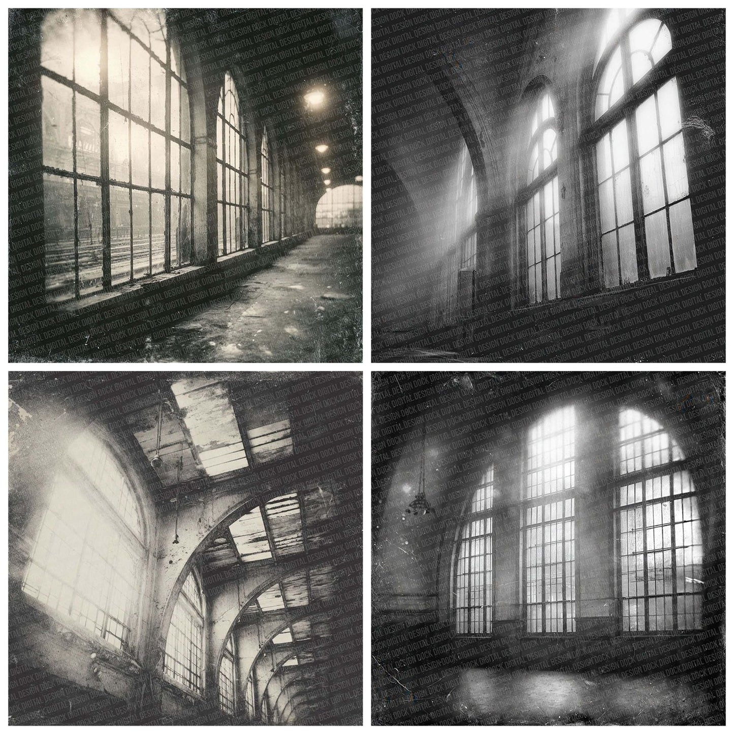 Station Hall Damaged Photo Digital Paper Pack (DDD003847)
