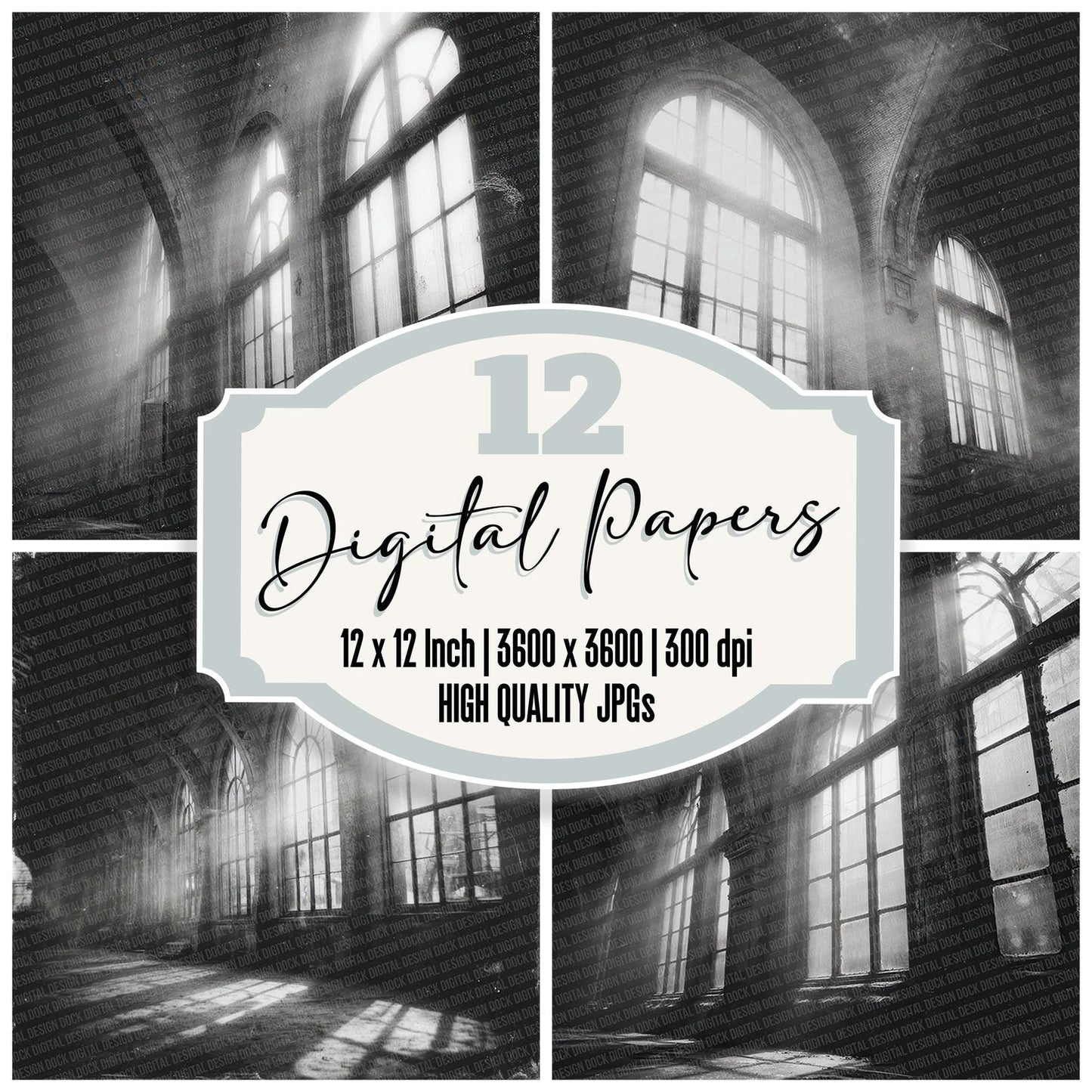 Station Hall Damaged Photo Digital Paper Pack (DDD003847)