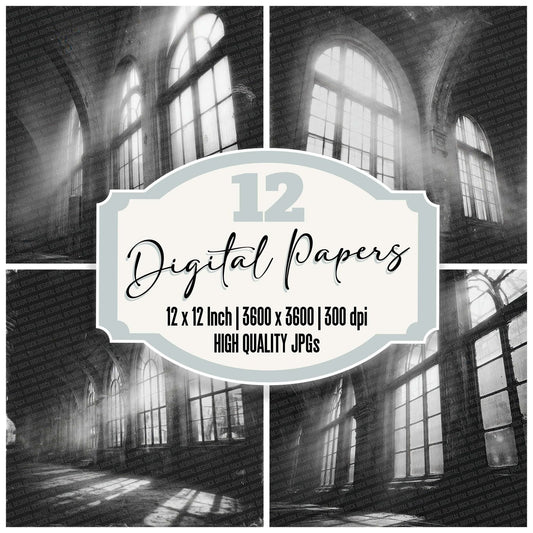 Station Hall Damaged Photo Digital Paper Pack (DDD003847)