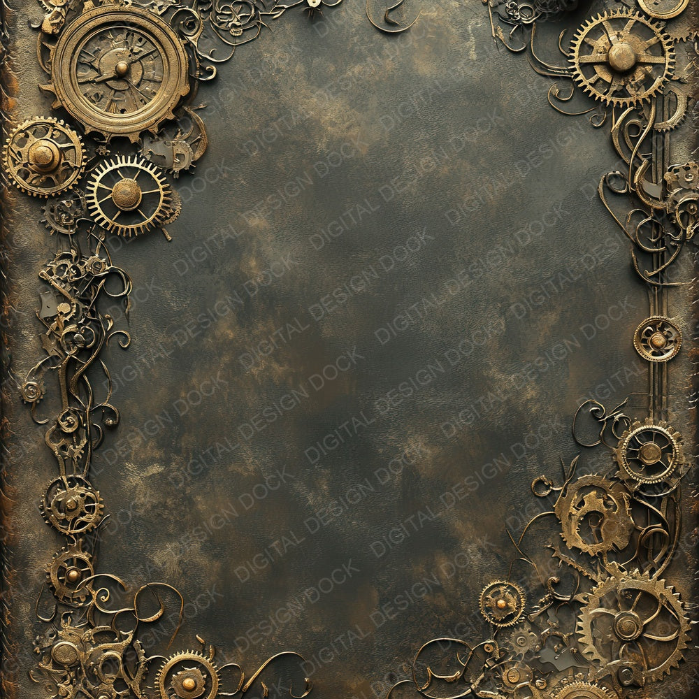 Steampunk Gears Digital Paper Pack (DDD003849)