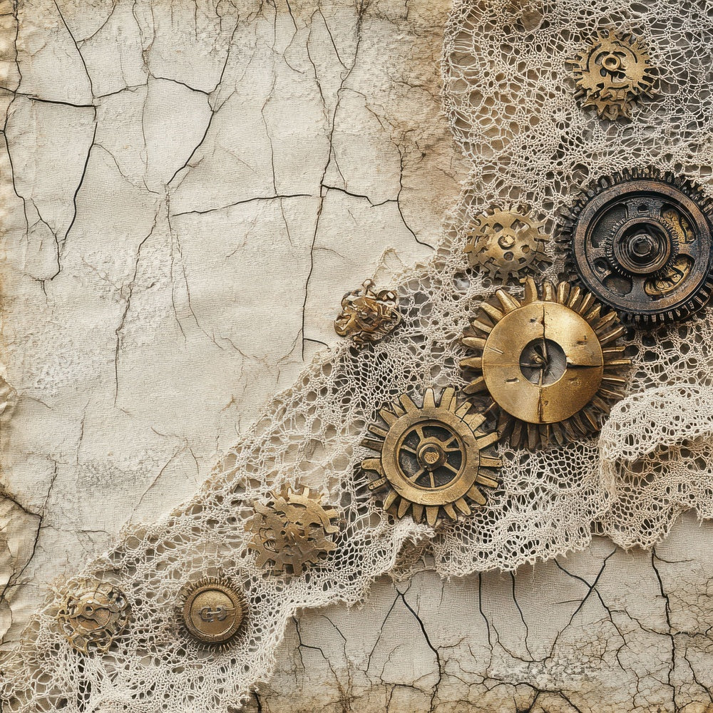 Steampunk Lace Background Digital Paper Pack (DDD003851)