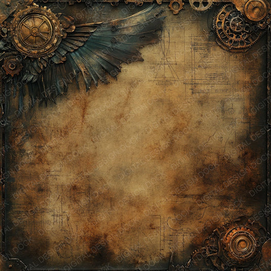 Steampunk Wings Digital Paper Pack (DDD003854)