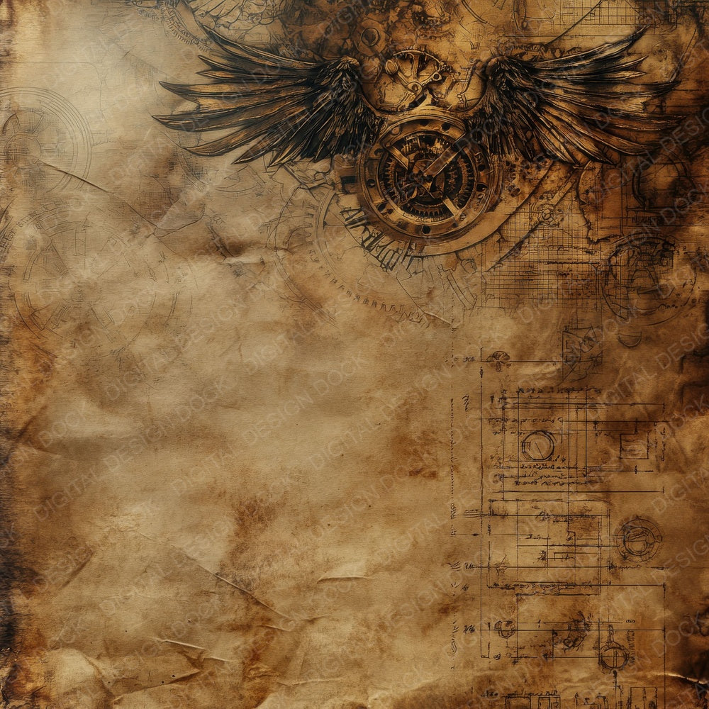 Steampunk Wings Digital Paper Pack (DDD003854)