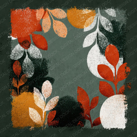 Stencil Leaf Graphic Digital Paper Pack (DDD003858)