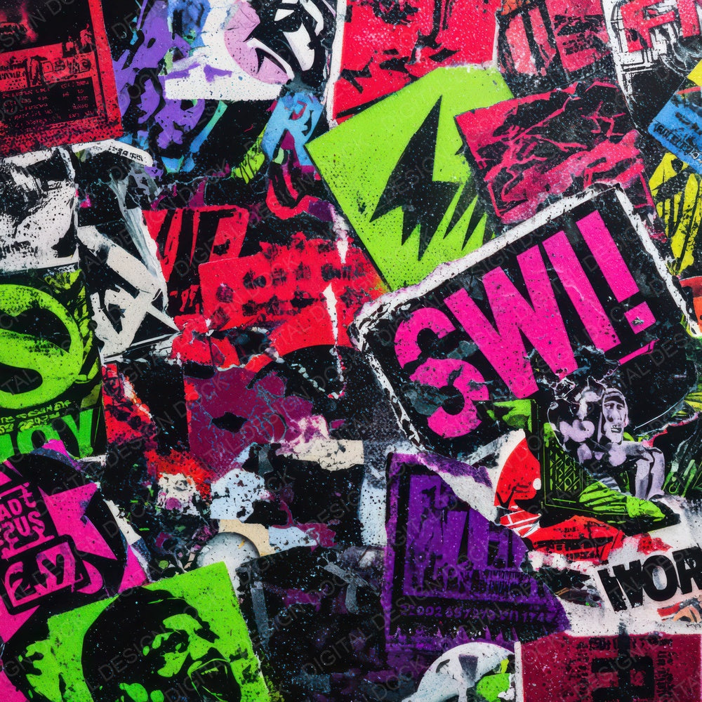 Sticker Bomb Layers Digital Paper Pack (DDD008206)