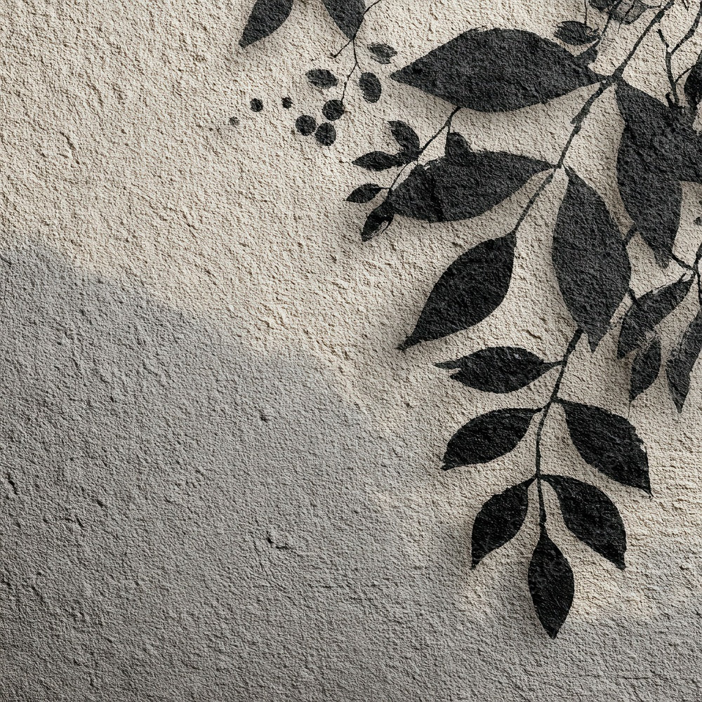 Stone Black Leaf Minimal Digital Paper Pack (DDD003862)