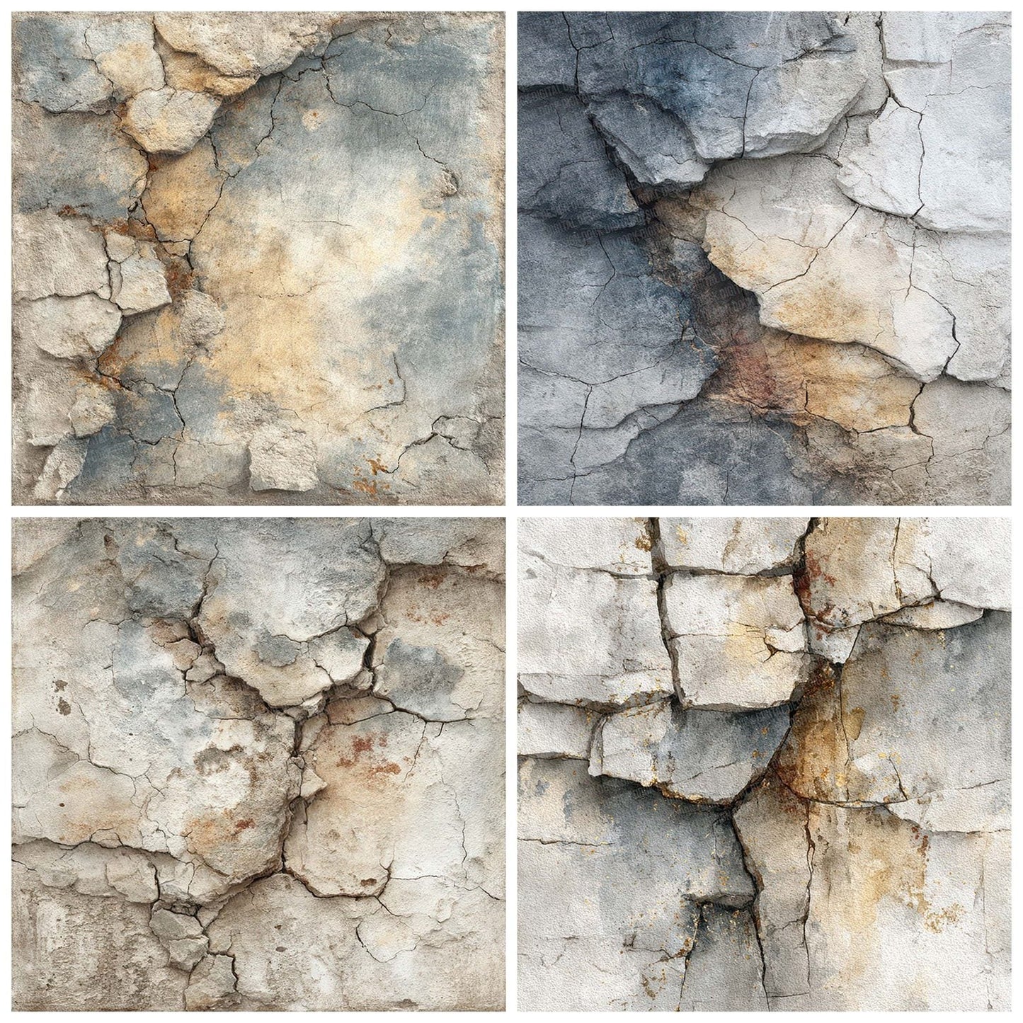 Stone Wall Crack Digital Paper Pack (DDD003865)