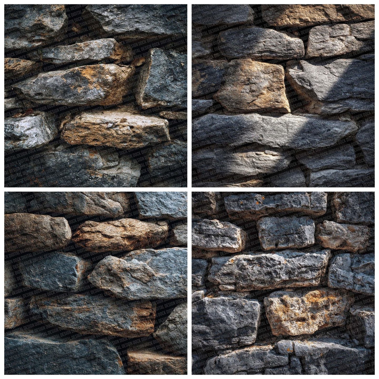Stone Wall Texture Digital Paper Pack (DDD003866)