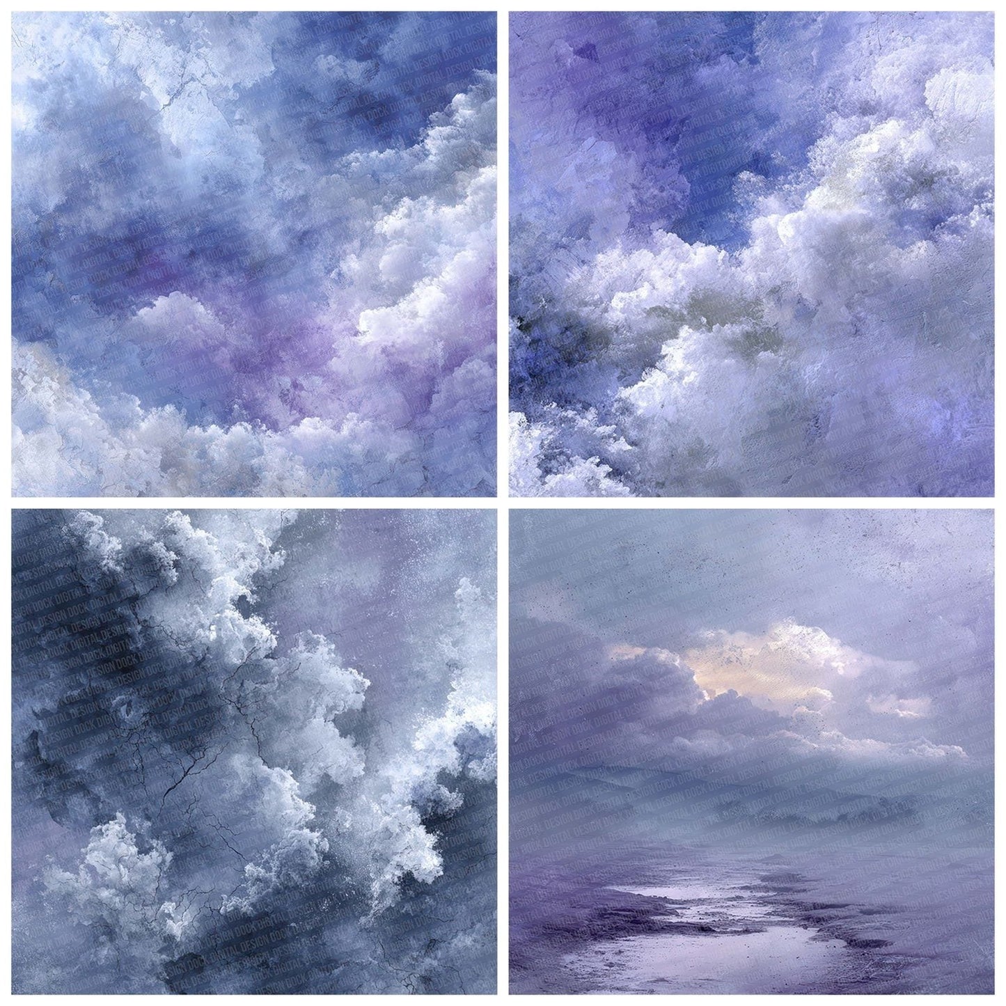 Storm Periwinkle Bleed Digital Paper Pack (DDD003870)