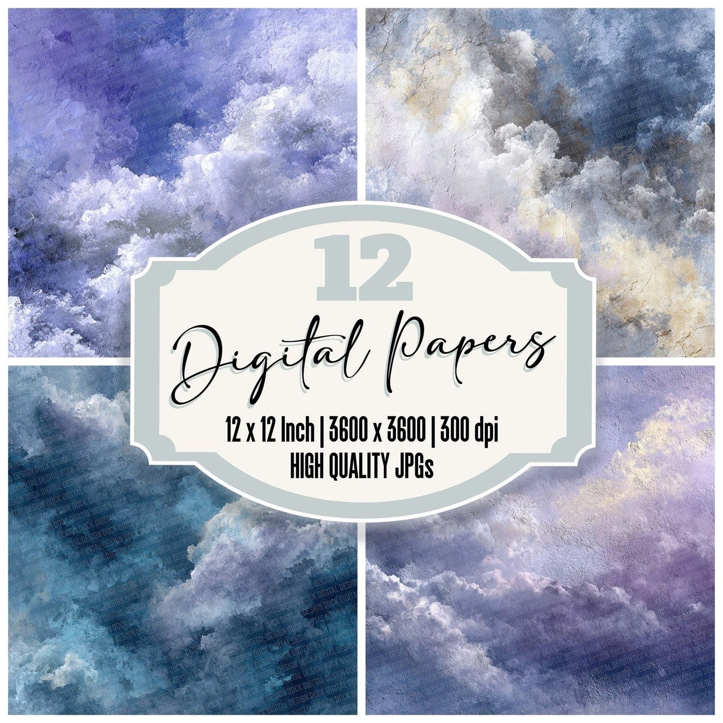 Storm Periwinkle Bleed Digital Paper Pack (DDD003870)