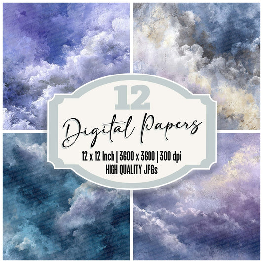 Storm Periwinkle Bleed Digital Paper Pack (DDD003870)