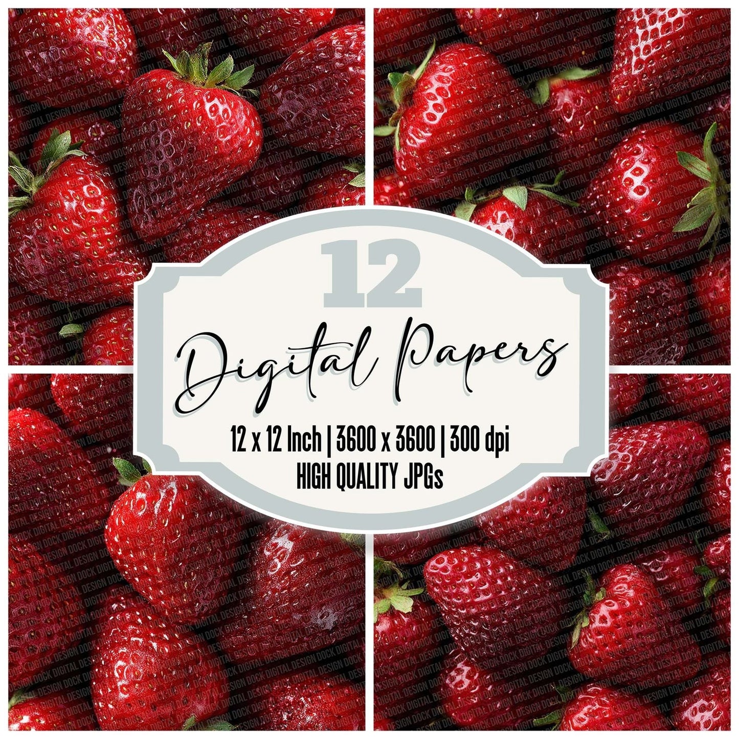 Strawberry Overhead Fill Digital Paper Pack (DDD003875)
