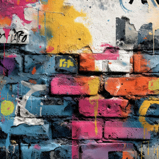 Street Art Neon Collage Digital Paper Pack (DDD003876)