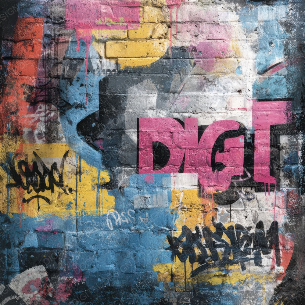Street Art Neon Collage Digital Paper Pack (DDD003876)