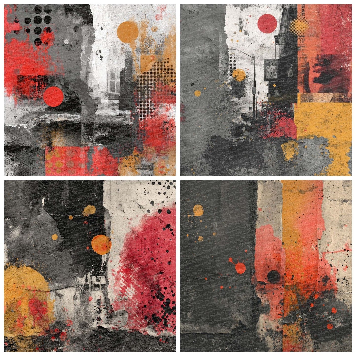 Street Art Poster Peel Digital Paper Pack (DDD003877)