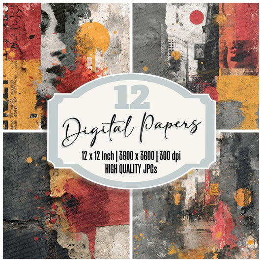 Street Art Poster Peel Digital Paper Pack (DDD003877)