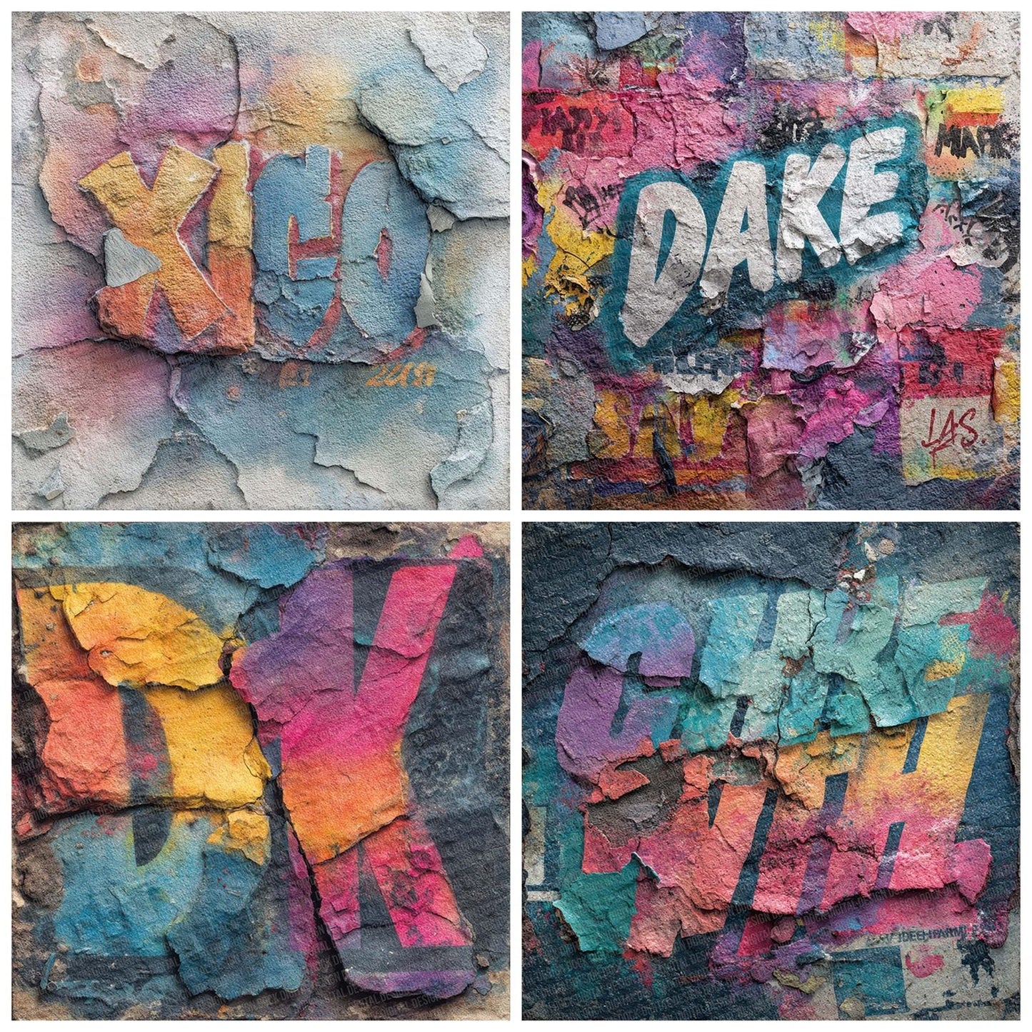 Street Art Torn Plaster Digital Paper Pack (DDD003878)