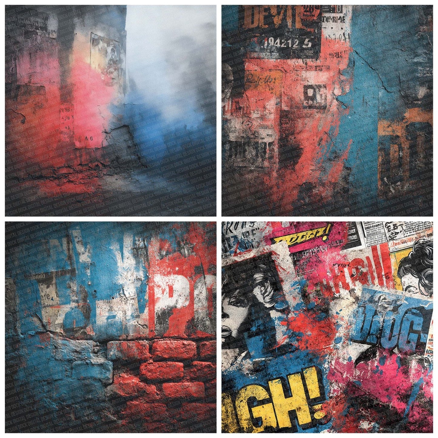 Street Art Urban Fade Digital Paper Pack (DDD003879)