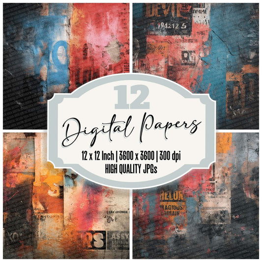 Street Art Urban Fade Digital Paper Pack (DDD003879)