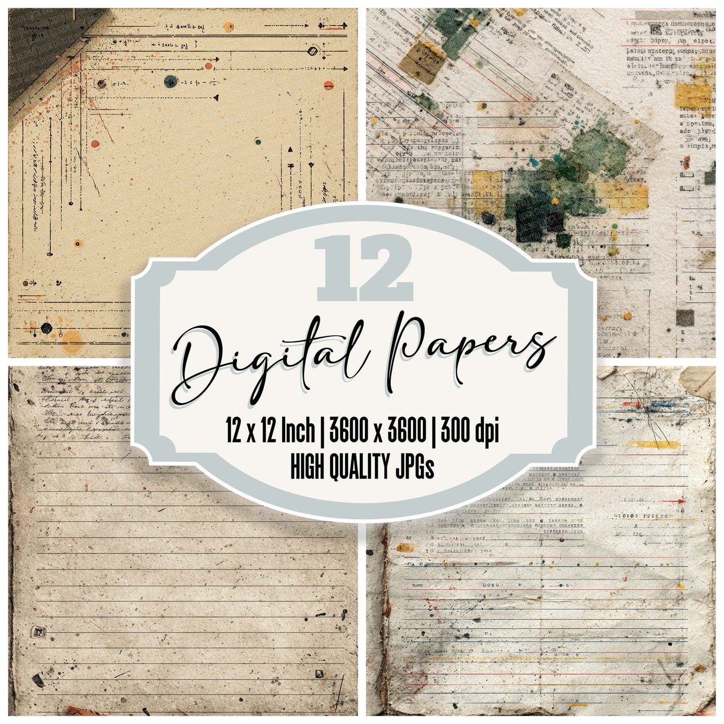 Study Notebook Marks Digital Paper Pack (DDD003882)