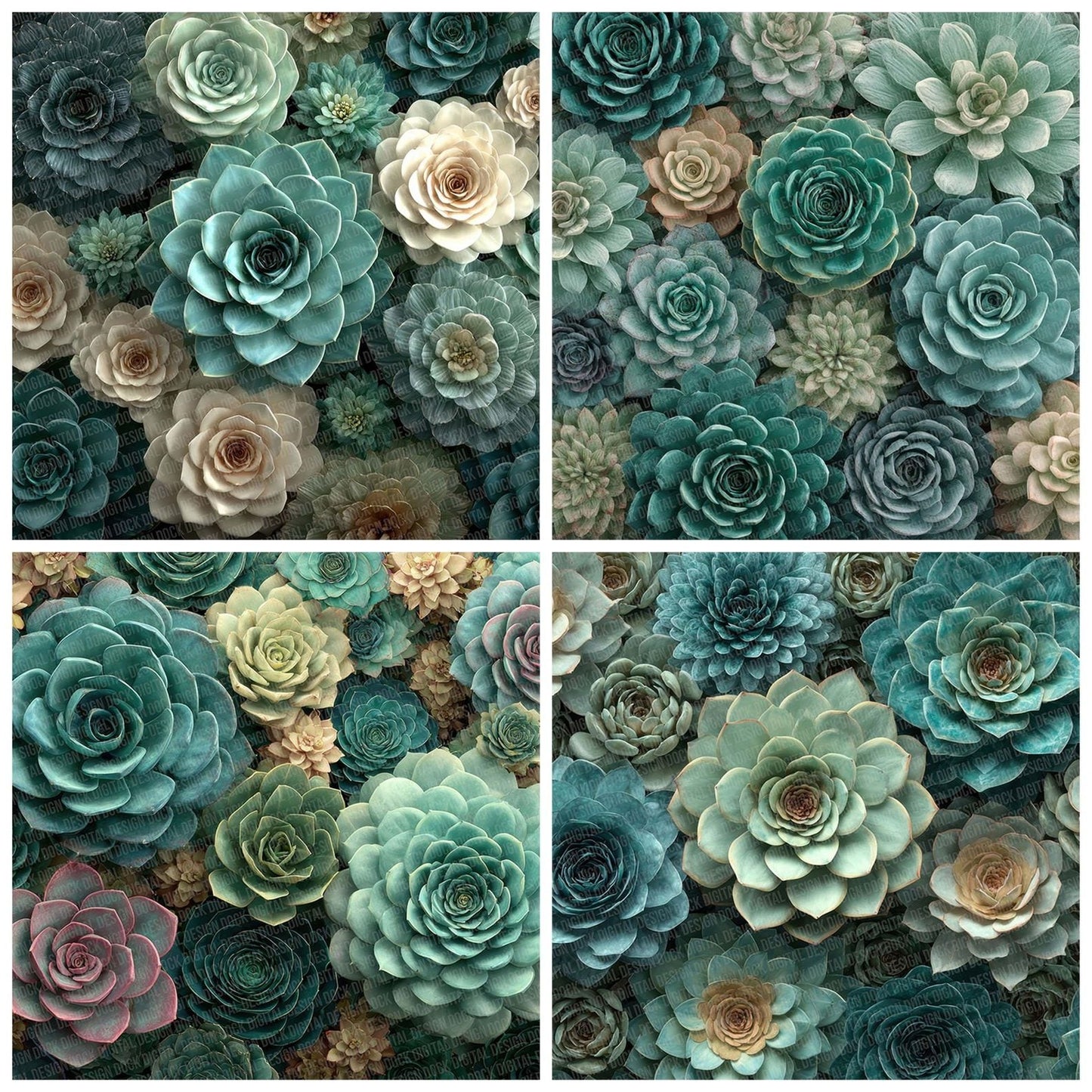 Succulent Overhead Fill Digital Paper Pack (DDD003887)