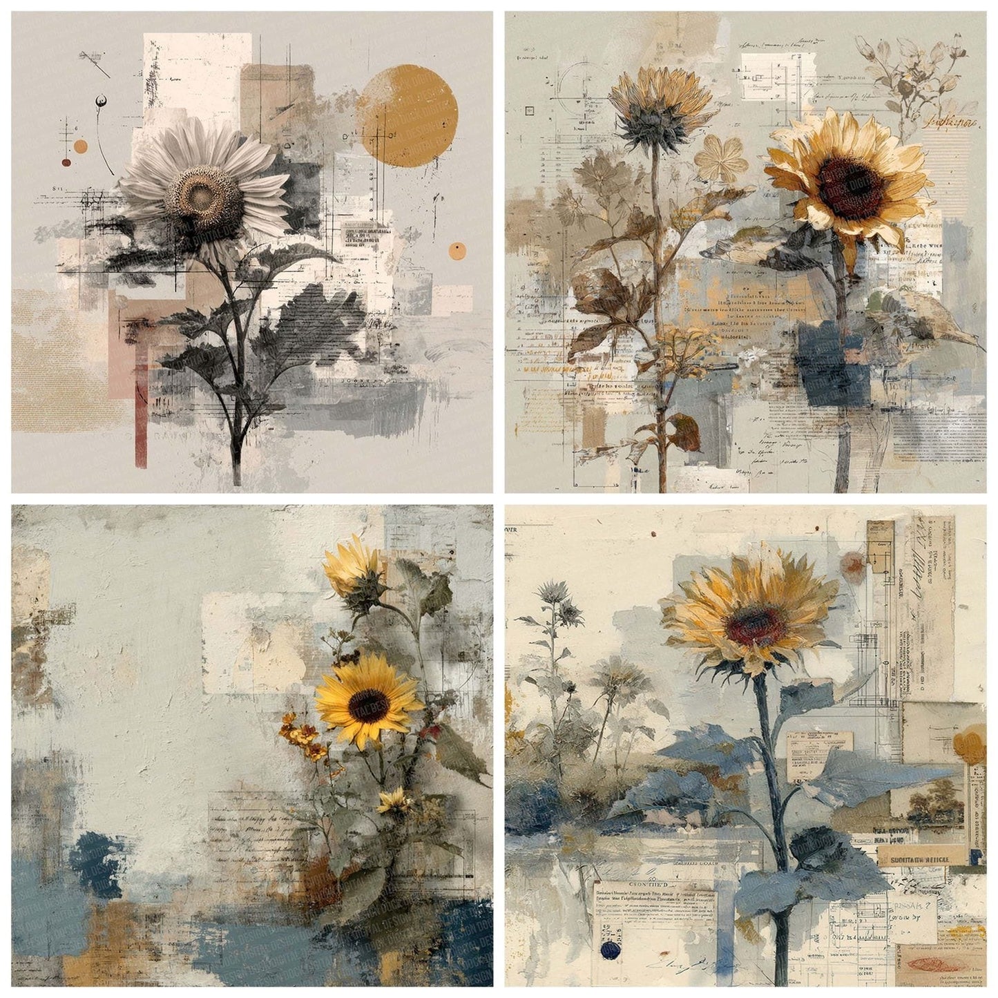 Sunflower Engineered Digital Paper Pack (DDD003898)