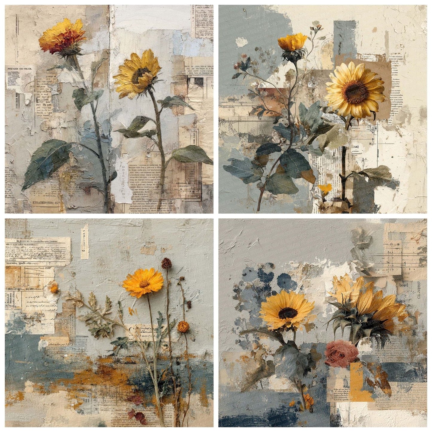 Sunflower Engineered Digital Paper Pack (DDD003898)