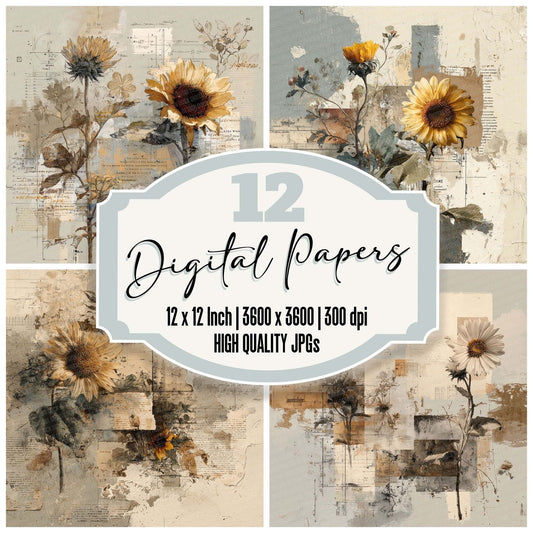 Sunflower Engineered Digital Paper Pack (DDD003898)