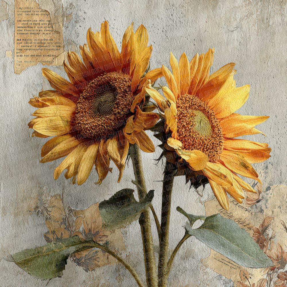 Sunflower Seed Label Digital Paper Pack (DDD007734)