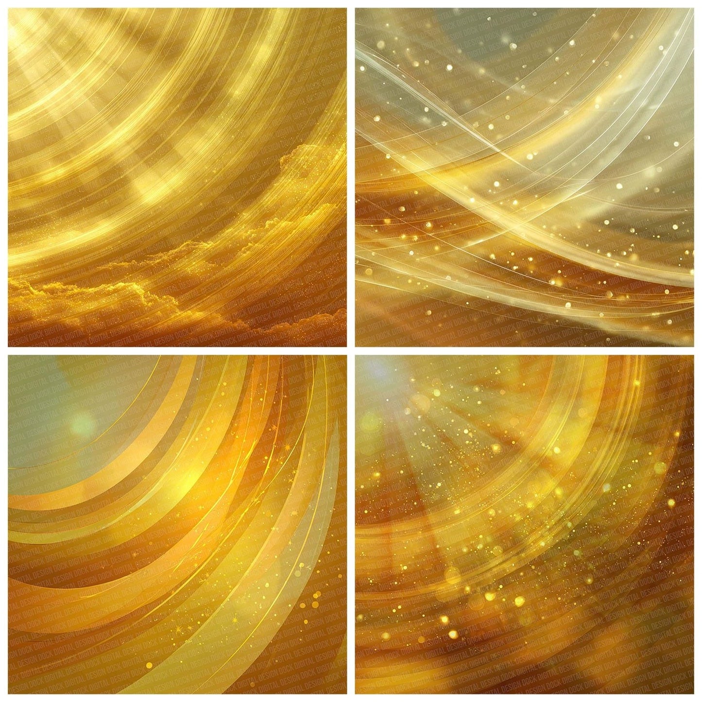 Sunlight Yellow Abstract Digital Paper Pack (DDD003904)