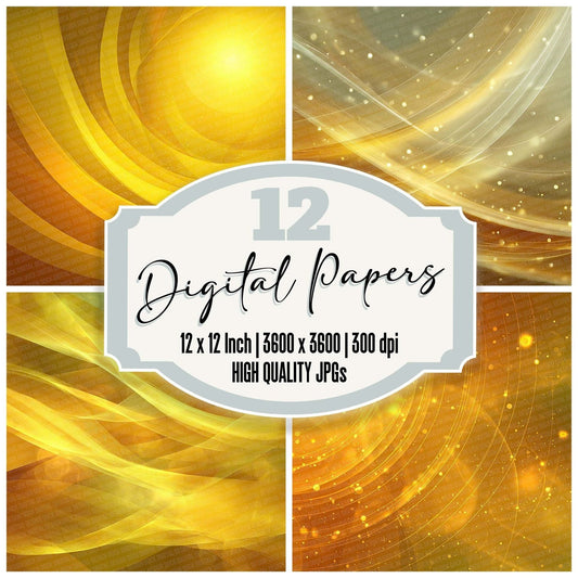 Sunlight Yellow Abstract Digital Paper Pack (DDD003904)