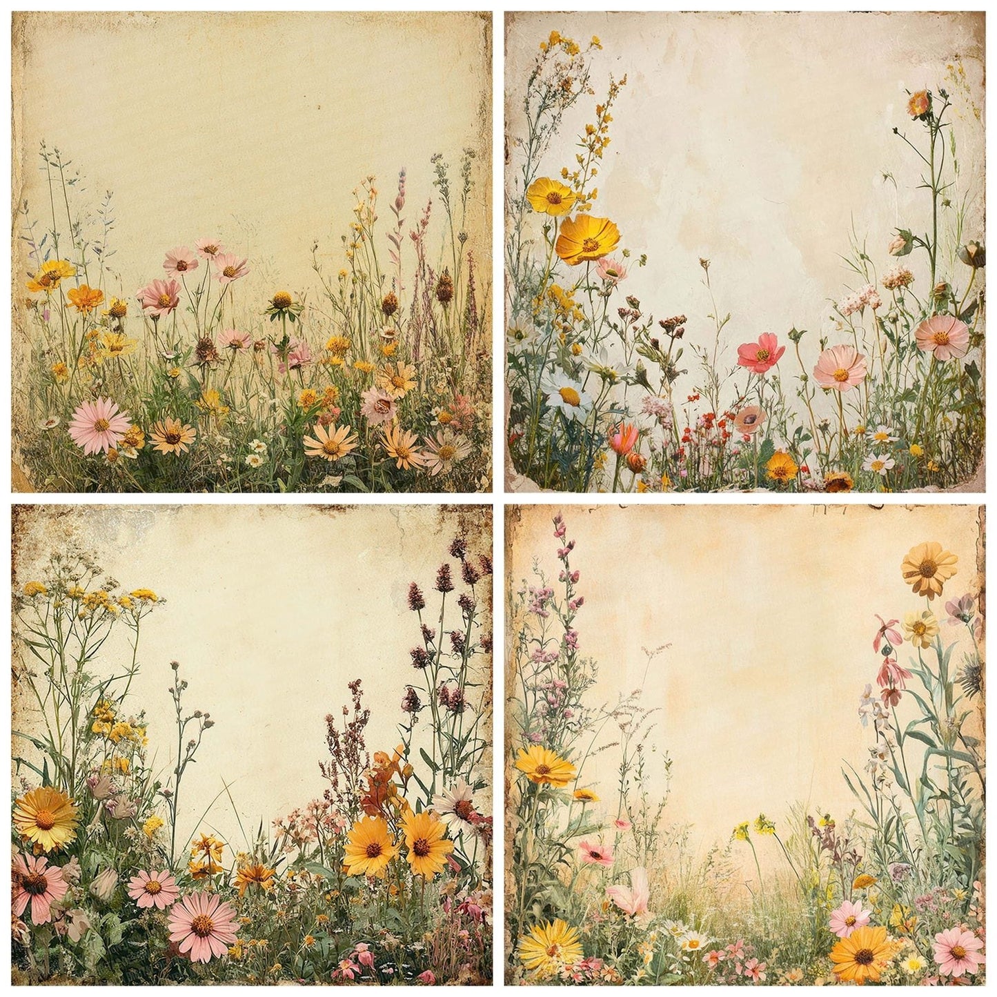 Sunlit Wildflower Edge Digital Paper Pack (DDD003905)
