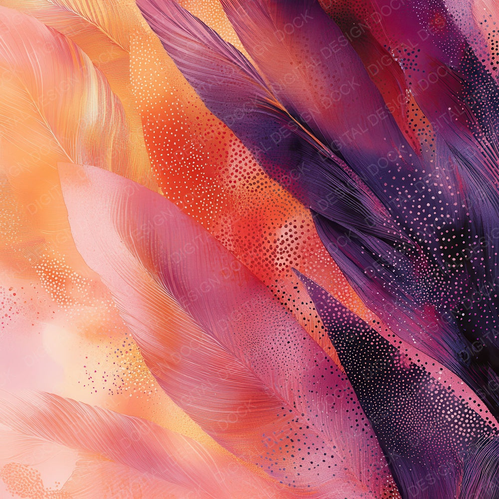 Sunset Feather Scale Digital Paper Pack (DDD003909)
