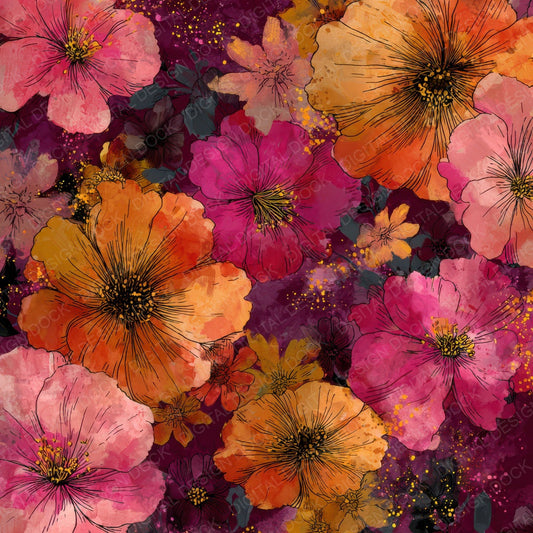 Sunset Ink Garden Digital Paper Pack (DDD008025)