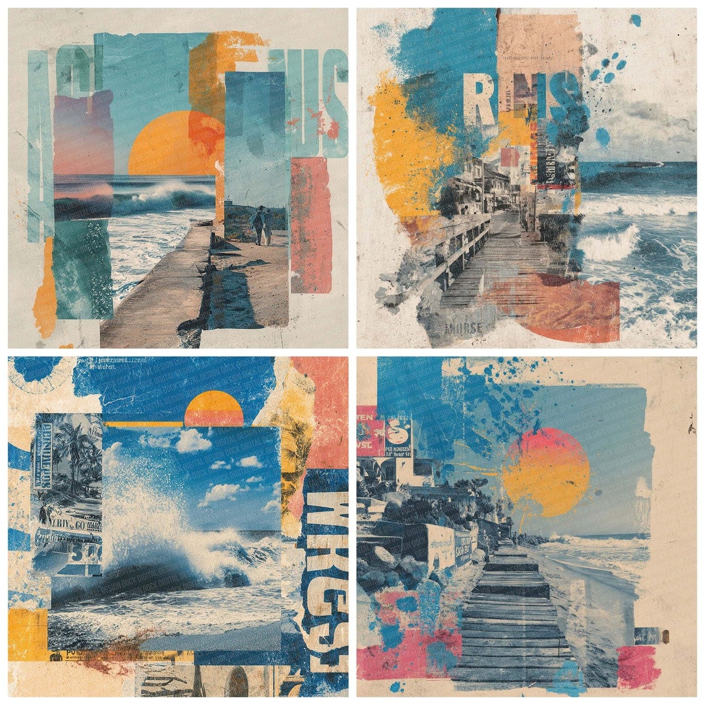 Surf Retro Rip Digital Paper Pack (DDD003913)