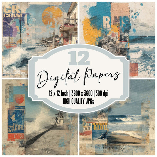 Surf Retro Rip Digital Paper Pack (DDD003913)