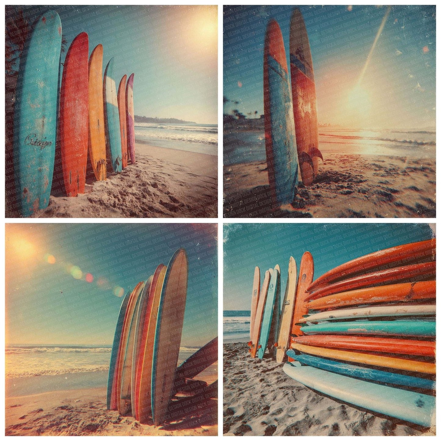 Surfboard Silhouettes Digital Paper Pack (DDD003914)