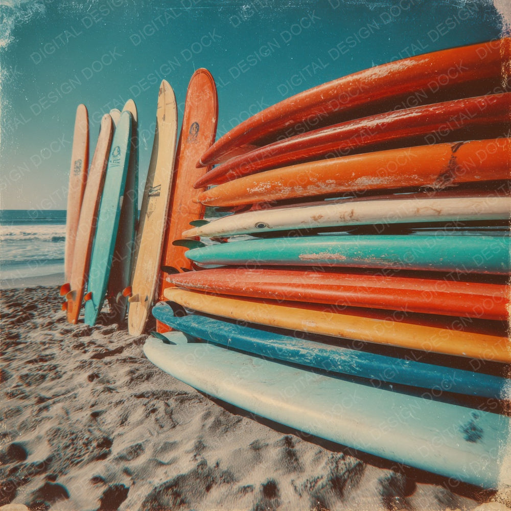 Surfboard Silhouettes Digital Paper Pack (DDD003914)