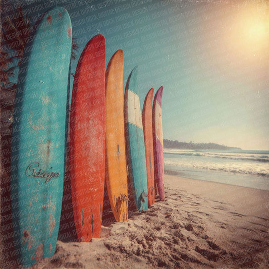 Surfboard Silhouettes Digital Paper Pack (DDD003914)