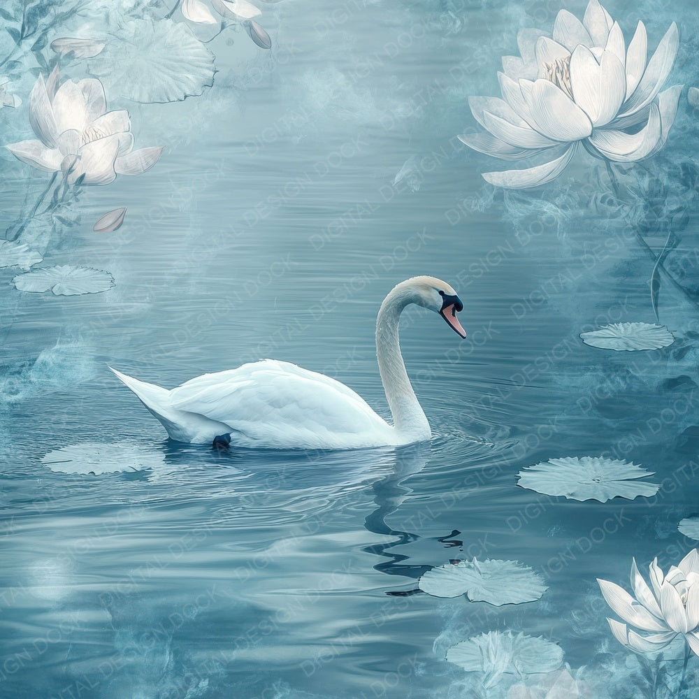 Swan Lily Water Digital Paper Pack (DDD003922)
